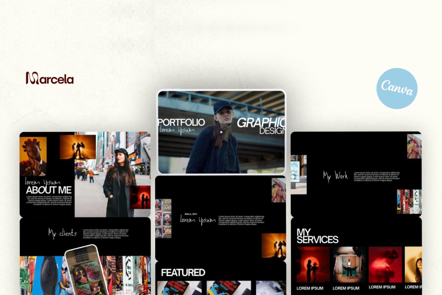 Graphic Designer Portfolio templates for Canva